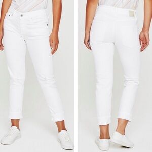 Like New AG Adriano Goldschmied White Ex Boyfriend Slim Slouchy Jeans 28 R